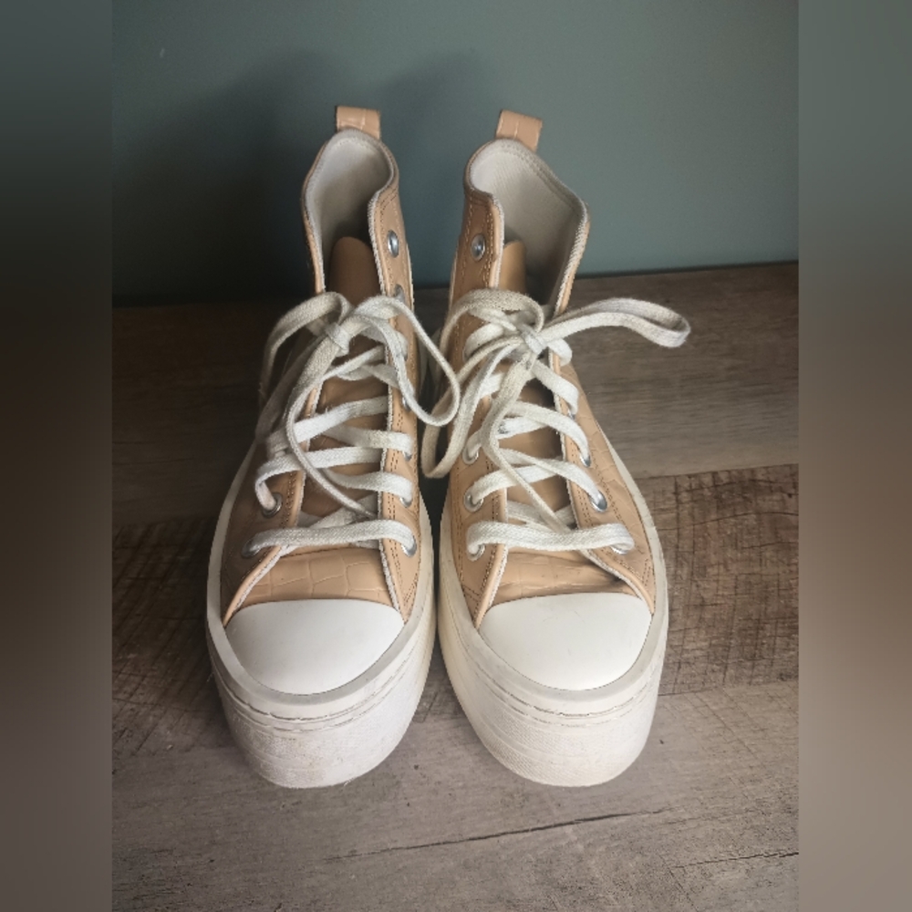 Converse All Star Womens Platform High Top Sneakers 6.5 Croc Chunky Punk Y2K - Picture 6 of 16